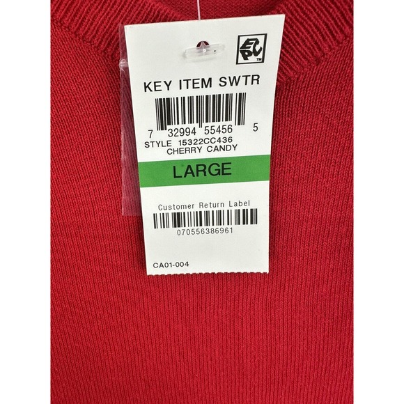 Alfani Mens V Neck Pullover Sweater, Cherry Candy Red, Size Large - Picture 4 of 10